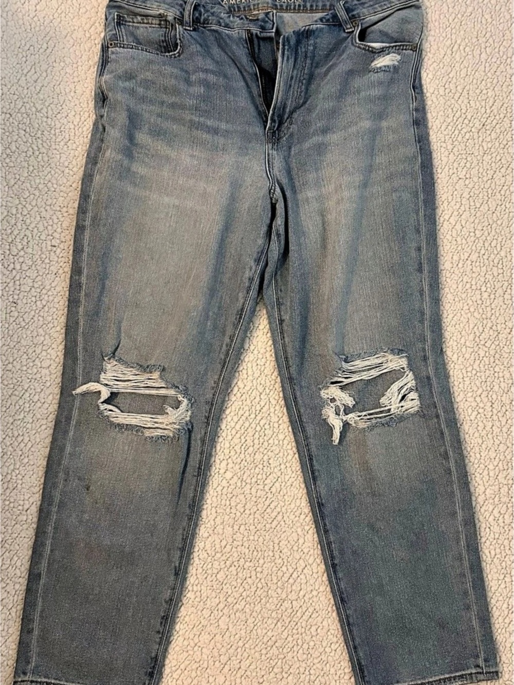 American Eagle Outfitters Men's Distressed Slim Jeans in Blue